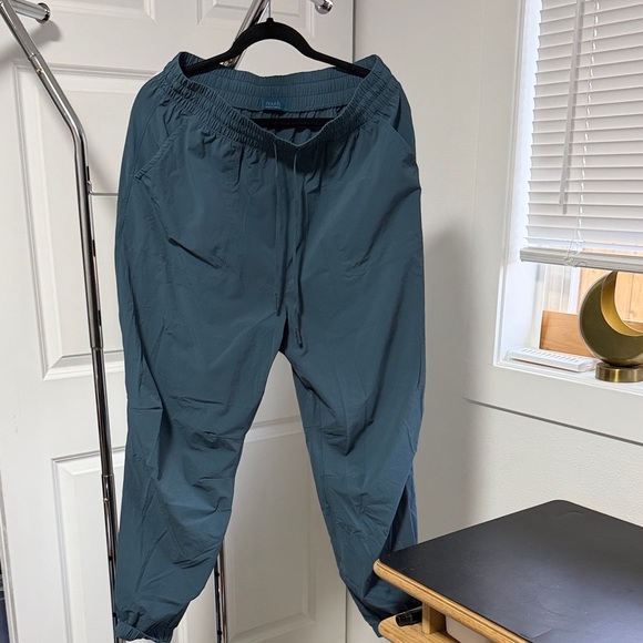 nuuds Pants - nuuds Women's Teal Elastic Waist Track Pants